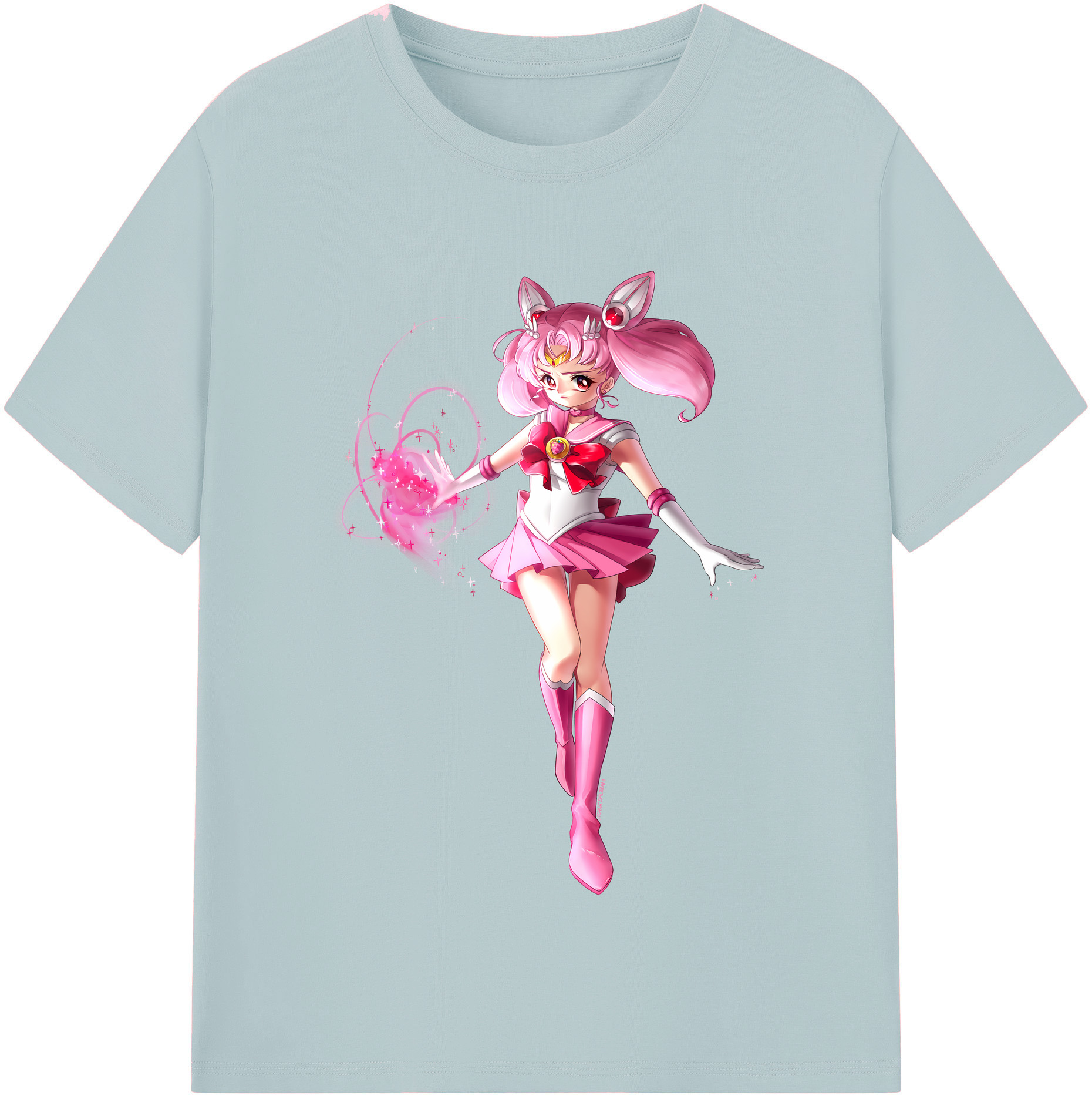 （画像用） 美少女戦士セーラームーン ちびうさ Sailor Moon Chibiusa Tsukino Usagi Small Lady Serenity 綿100％半袖Tシャツ（フロントプリント）